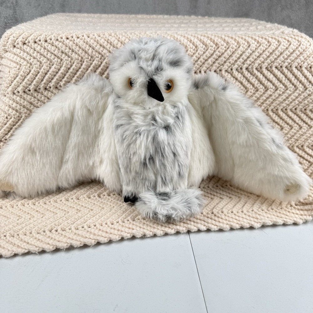 Folkmanis Furry Folk Snowy Owl Realistic 8in Hand Puppet Turning Head Vintage